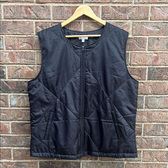 Socialite Men's Black Quilted Sleeveless Zipper Zip Pocket Vest Fall Winter L XL - Picture 1 of 12